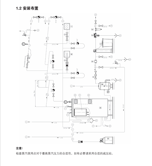 斯派莎克ECSG電蒸汽發(fā)生器安裝布置